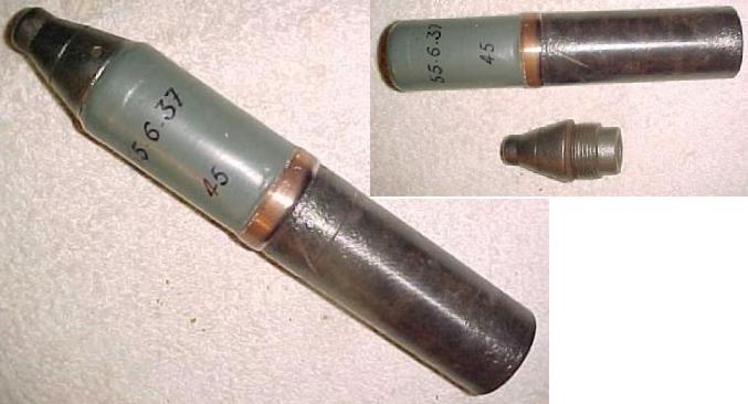 Russian WW2 45mm Shell Head & Fuze - Click Image to Close